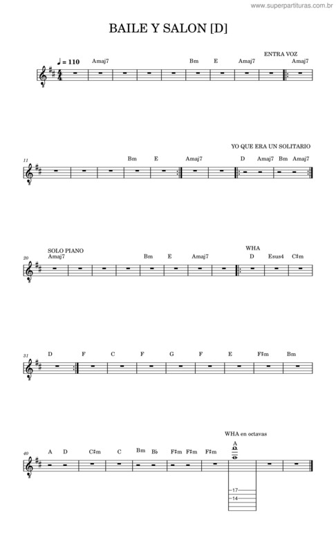 Partitura da música Baile Y Salon [D]